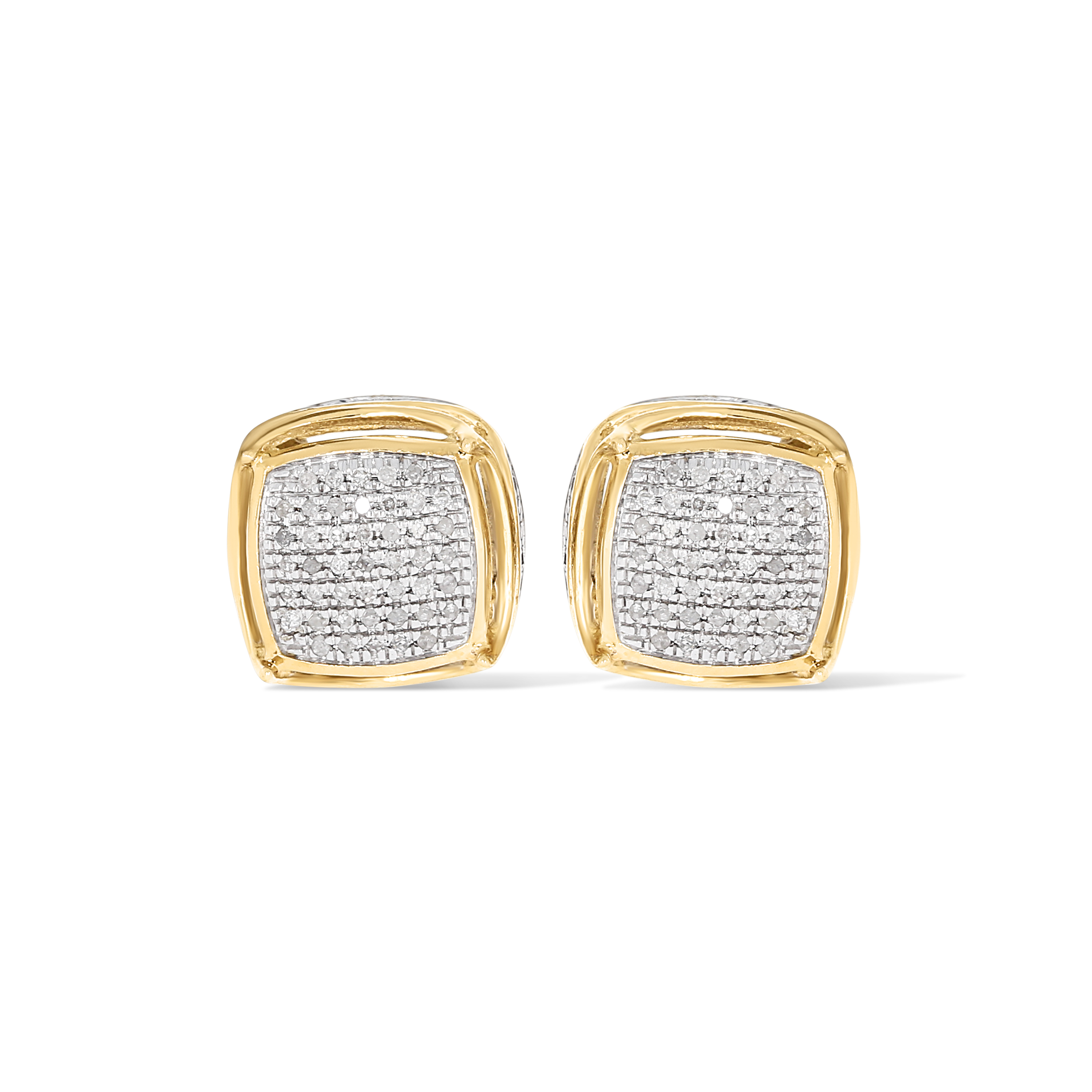 Squared Diamond Earrings 0.22 ct. 10k Yellow Gold